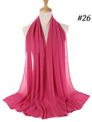 Bufanda de gasa de Color liso, hiyab, diadema para mujer, cubierta de cabeza islámica, envoltura para mujer, Jersey musulmán, hiyab, bufandas para el pelo, pañuelo para la cabeza