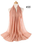 Bufanda de gasa de Color liso, hiyab, diadema para mujer, cubierta de cabeza islámica, envoltura para mujer, Jersey musulmán, hiyab, bufandas para el pelo, pañuelo para la cabeza