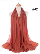 Bufanda de gasa de Color liso, hiyab, diadema para mujer, cubierta de cabeza islámica, envoltura para mujer, Jersey musulmán, hiyab, bufandas para el pelo, pañuelo para la cabeza