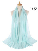 Bufanda de gasa de Color liso, hiyab, diadema para mujer, cubierta de cabeza islámica, envoltura para mujer, Jersey musulmán, hiyab, bufandas para el pelo, pañuelo para la cabeza