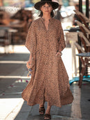 2022 Sexy Cold Shoulder V Neck Bats Sleeve Loose Summer Beach Dress Plus Size Women Beachwear Kaftan Black Dress Q943