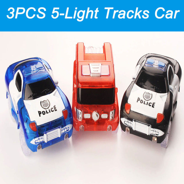 Magical Tracks LED Light Electronics Car Tracks Spielzeugteile 5 Bunte Lichter Kinderspielzeug Für Puzzle Spielzeug Auto Geburtstagsgeschenke