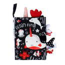 Juguetes sensoriales para recién nacidos, libro educativo para bebés, juguetes de cuna, juguetes para bebés en blanco y negro, libro de tela de animales, juguetes para bebés de 0 a 12 meses