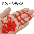 20PCS-100pcs Lifelike Red Worm Soft Lure Earthworm Summer Fishing Silicone Artificial Bait Fishy Shrimp Additive Bass Carp