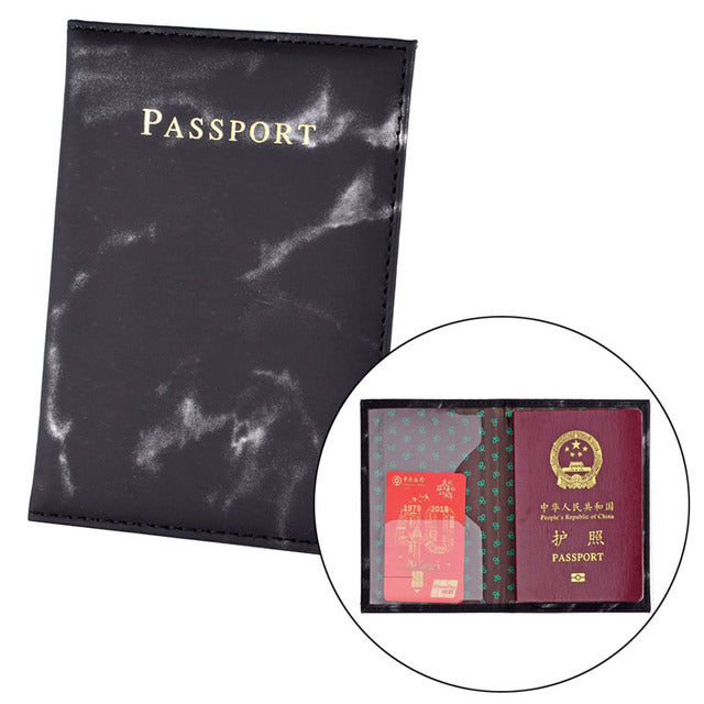 Elastic Band Leather Passport Cover RFID Blocking For Cards Travel Passport Holder Wallet Document Organizer Case Men Women