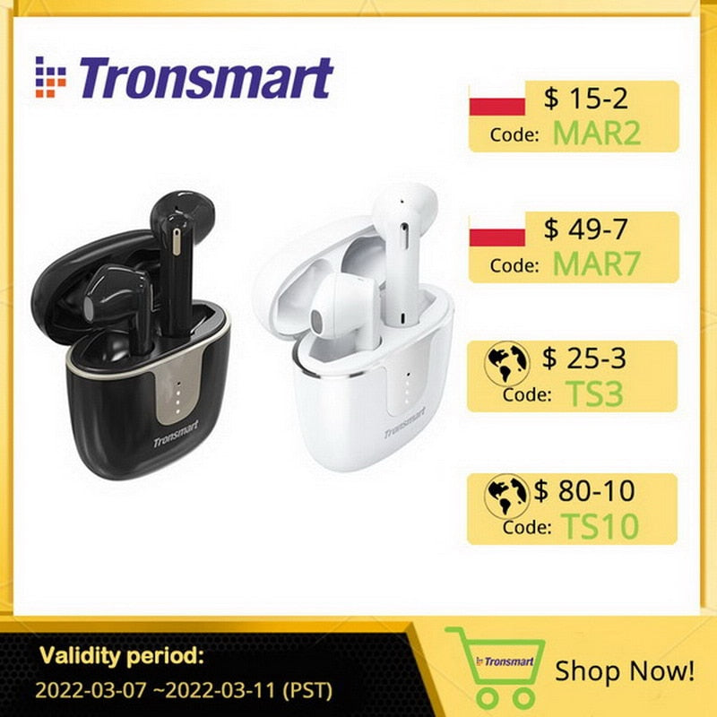 Tronsmart Onyx Ace True Wireless Earphones QualcommBluetooth Earphones with 4 microphones,Noise Cancellation,24H Play time