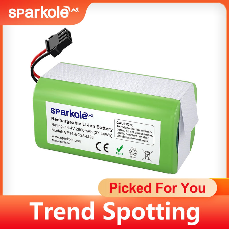 Sparkole 14.4V 2600mAh Replacement Battery for Deebot N79S N79 DN622 Robovac 11 11S 11S Max Conga Excellent 990 1090 Tesvor X500