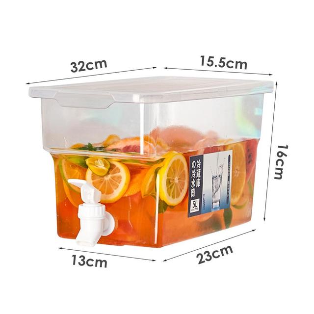 5200 ml Kaltwasserkrug Haushalt kann sich mit Wasserhahn drehen Obst Teekanne Wasserkocher Kühler Wassereimer Küche Trinkgeschirr Wasserkocher Topf