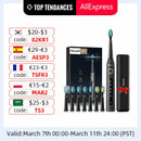 Cepillo de dientes eléctrico sónico Fairywill FW-507 carga USB recargable adulto impermeable electrónico 8 cepillos de dientes cabezales de repuesto