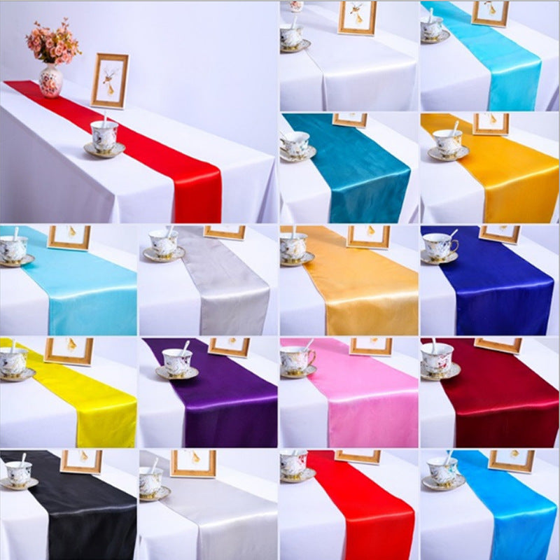 1 pieza de camino de mesa de satén multicolor para banquete de Hotel en casa suministros de fiesta de boda decoración de mantel chemin de mesa 30*275cm