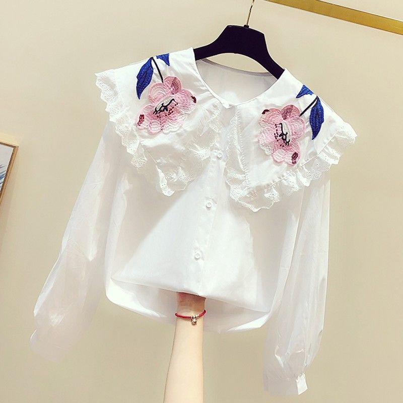 Autumn Fashion Button Up Satin Silk Shirt Vintage Blouse Women White Lady Long Sleeves Female Loose Street Shirts 2021 Cloths