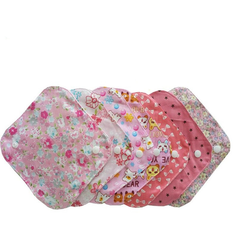 Almohadillas menstruales reutilizables de 180mm, 1 unidad, almohadillas sanitarias lavables, almohadillas sanitarias de algodón para el período, bragas suaves para mujer, higiene femenina