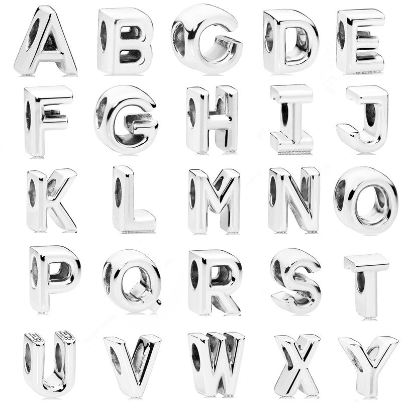 Btuamb Einfache 26 Buchstabenperlen, kreative Kombination, geeignet für DIY-Markenarmband, Schmuck, europäischer Charme