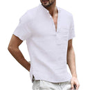 Summer New Men&#39;s Short-Sleeved T-shirt Cotton and Linen Led Casual Men&#39;s T-shirt Shirt Male  Breathable S-3XL