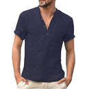 Summer New Men&#39;s Short-Sleeved T-shirt Cotton and Linen Led Casual Men&#39;s T-shirt Shirt Male  Breathable S-3XL