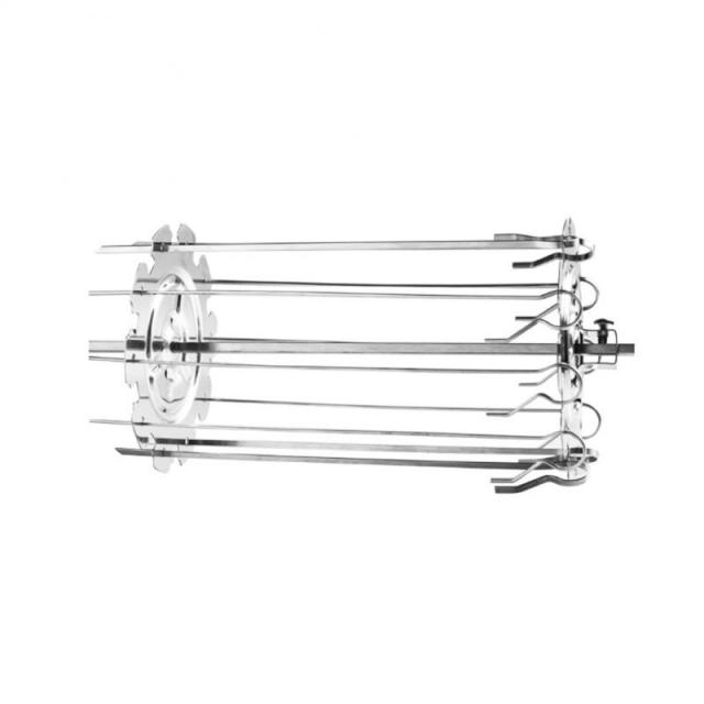 Rotating Grill Skewers Oven 304 Stainless Steel Cage Roaster Rotisserie Forks Skewers Needle Home BBQ Cooking Accessories