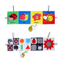 Juguetes sensoriales para recién nacidos, libro educativo para bebés, juguetes de cuna, juguetes para bebés en blanco y negro, libro de tela de animales, juguetes para bebés de 0 a 12 meses