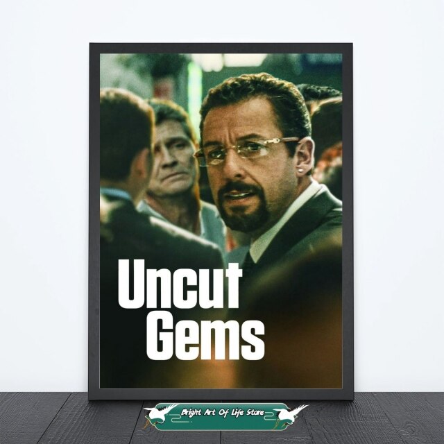 Uncut Gems (2019) Classic Movie Poster Star Cover Photo Canvas Print Apartment Home Decor Wall Painting (Unframed)