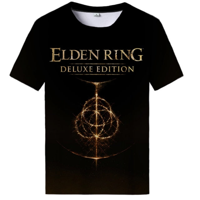 Elden Ring Shirt para hombres de gran tamaño 3d estampado cuello redondo Casual astrólogo Elden Ring sudadera verano Harajuku hombres Top Tees