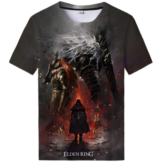 Elden Ring Shirt für Herren Übergroßer 3D-Druck O-Ausschnitt Lässiger Astrologe Elden Ring Sweatshirt Sommer Harajuku Herren Top T-Shirts