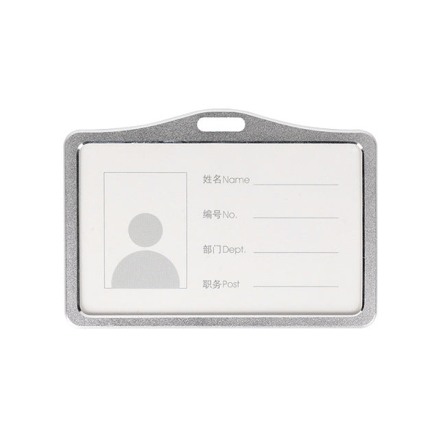 1 Stück Aluminiumlegierung Kartenhülle Bank Business Work Card Holder mit ABS Retractable Badge Reel Credit ID Card Badge Bag