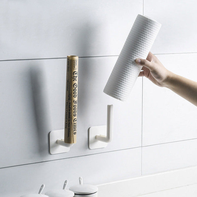 Punch-Free Toilet Paper Shelf Bathroom Kitchen Tissue Box Wall-Mounted Sticky Paper Storage Box Toilet Paper Holder Roll Paper