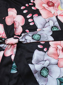 Women Summer Long Dress 2022 Casual Long Sleeve Boho Floral Print Maxi Dress Turtleneck Bandage Elegant Party Dresses Vestidos