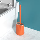 Cepillo de baño con cabezal de silicona TPR suave con soporte, mango desmontable montado en la pared negro, limpiador de baño, accesorios de WC duraderos