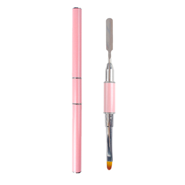 1pcs Dual Ended Nail Art Brushes Acrylic UV Gel Extension Builder Flower Painting Pen Brush Remover Spatula Stick Manicure Tools