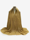 Pleated Plain Hijab Scarf Muslim Women Cotton Crinkle Headband Veil Scarves 2021 Fashion Islamic Headscarf Head Wraps Turban