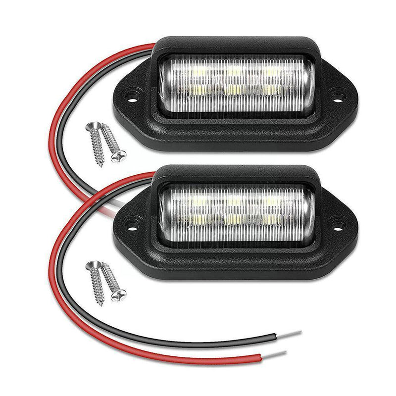 2 uds., 6 luces LED para matrícula de coche, para SUV, camión, remolque, furgoneta, etiqueta, lámpara de paso, bombillas blancas, productos para coche, luces para matrícula