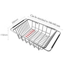 Stainless Steel Adjustable Sink Dish Drain Rack Single Layer Expandable Drying Basket Fruit Bowl Drainer Holder Kitchen Utensils
