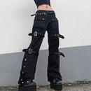 Gothic Emo Alt Cargo Pants Techwear Hippie Baggy Jeans Mom Goth Punk Black Denim Trousers Cyber Y2k Pants Academic Dark Clothes