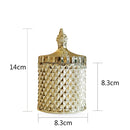 Crystal Glass Jar European-style Diamond Pattern Candy Storage Box Cotton Swab Box Sealed Jar Living Room Home Furnishings