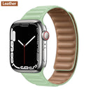 Leather Link For Apple Watch Band 44mm 40mm 41mm 45mm 42mm 38mm Original Magnetic Loop bracelet iWatch Series 3 5 4 SE 6 7 Strap