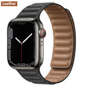 Leather Link For Apple Watch Band 44mm 40mm 41mm 45mm 42mm 38mm Original Magnetic Loop bracelet iWatch Series 3 5 4 SE 6 7 Strap