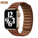 Leather Link For Apple Watch Band 44mm 40mm 41mm 45mm 42mm 38mm Original Magnetic Loop bracelet iWatch Series 3 5 4 SE 6 7 Strap