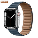 Leather Link For Apple Watch Band 44mm 40mm 41mm 45mm 42mm 38mm Original Magnetic Loop bracelet iWatch Series 3 5 4 SE 6 7 Strap