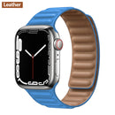 Leather Link For Apple Watch Band 44mm 40mm 41mm 45mm 42mm 38mm Original Magnetic Loop bracelet iWatch Series 3 5 4 SE 6 7 Strap