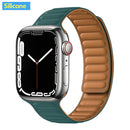 Leather Link For Apple Watch Band 44mm 40mm 41mm 45mm 42mm 38mm Original Magnetic Loop bracelet iWatch Series 3 5 4 SE 6 7 Strap