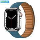 Leather Link For Apple Watch Band 44mm 40mm 41mm 45mm 42mm 38mm Original Magnetic Loop bracelet iWatch Series 3 5 4 SE 6 7 Strap