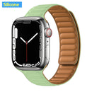 Leather Link For Apple Watch Band 44mm 40mm 41mm 45mm 42mm 38mm Original Magnetic Loop bracelet iWatch Series 3 5 4 SE 6 7 Strap