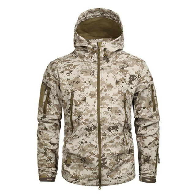 Chaqueta táctica militar Shark Soft Shell para hombre, cortavientos impermeable y cálido, ropa del Ejército de EE. UU., chaqueta de camuflaje de invierno de talla grande para hombre