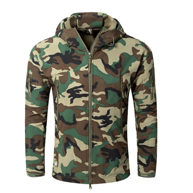 Chaqueta táctica militar Shark Soft Shell para hombre, cortavientos impermeable y cálido, ropa del Ejército de EE. UU., chaqueta de camuflaje de invierno de talla grande para hombre