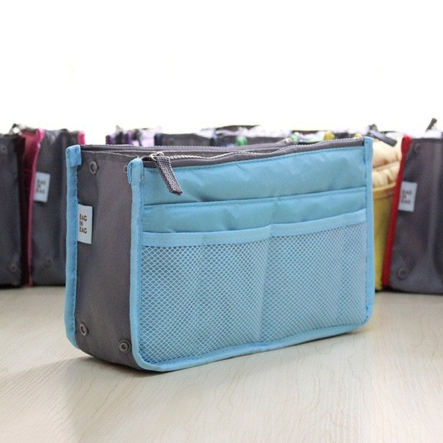 Organizer Insert Bag Women Nylon Travel Handbag Purse Large Liner Makeup Cosmetic Bag Cheap Female Tote Pouch Storage Bag Ladies