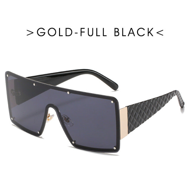 Übergroße Quadratische Sonnenbrille Frauen 2022 Mode Metallrahmen Vintage Sonnenbrille Männer Shades Retro Gradient Visier Zonnebril Dames