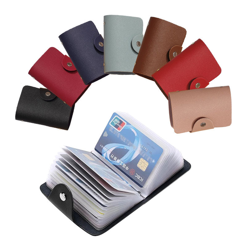 24-Bit-Kreditkartenhalter Business Bankkartentasche PVC Große Kapazität Karte Bargeldaufbewahrung Clip Organizer Fall Ausweishalter Tasche