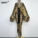 Sexy bech high-quality hand-rolled feel silk rayon fashion print 2021 WINYI Maxi women&