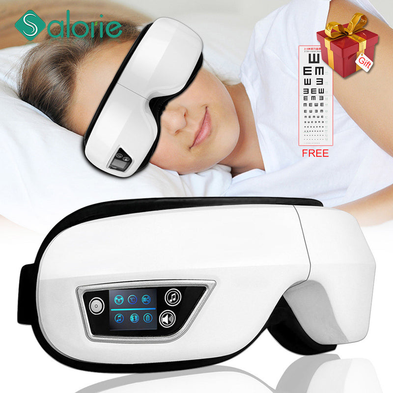 Augenmassagegerät 6D Smart Airbag Vibrations-Augenpflege-Instrument Hot Compress Bluetooth Eye Massage Glasses Fatigue Pouch &amp; Wrinkle