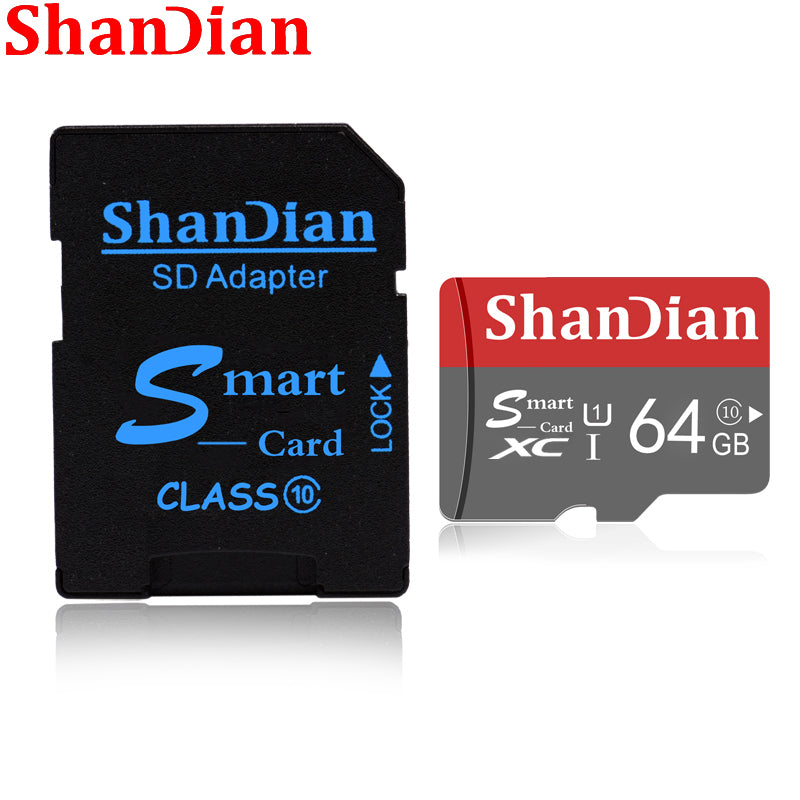 ShanDian Original inteligente de alta calidad 64GB Clase 10 tarjeta de memoria SmartSD 16GB 32GB TF tarjeta SmartSDHC/SDXC para Smartphone/Tablet PC